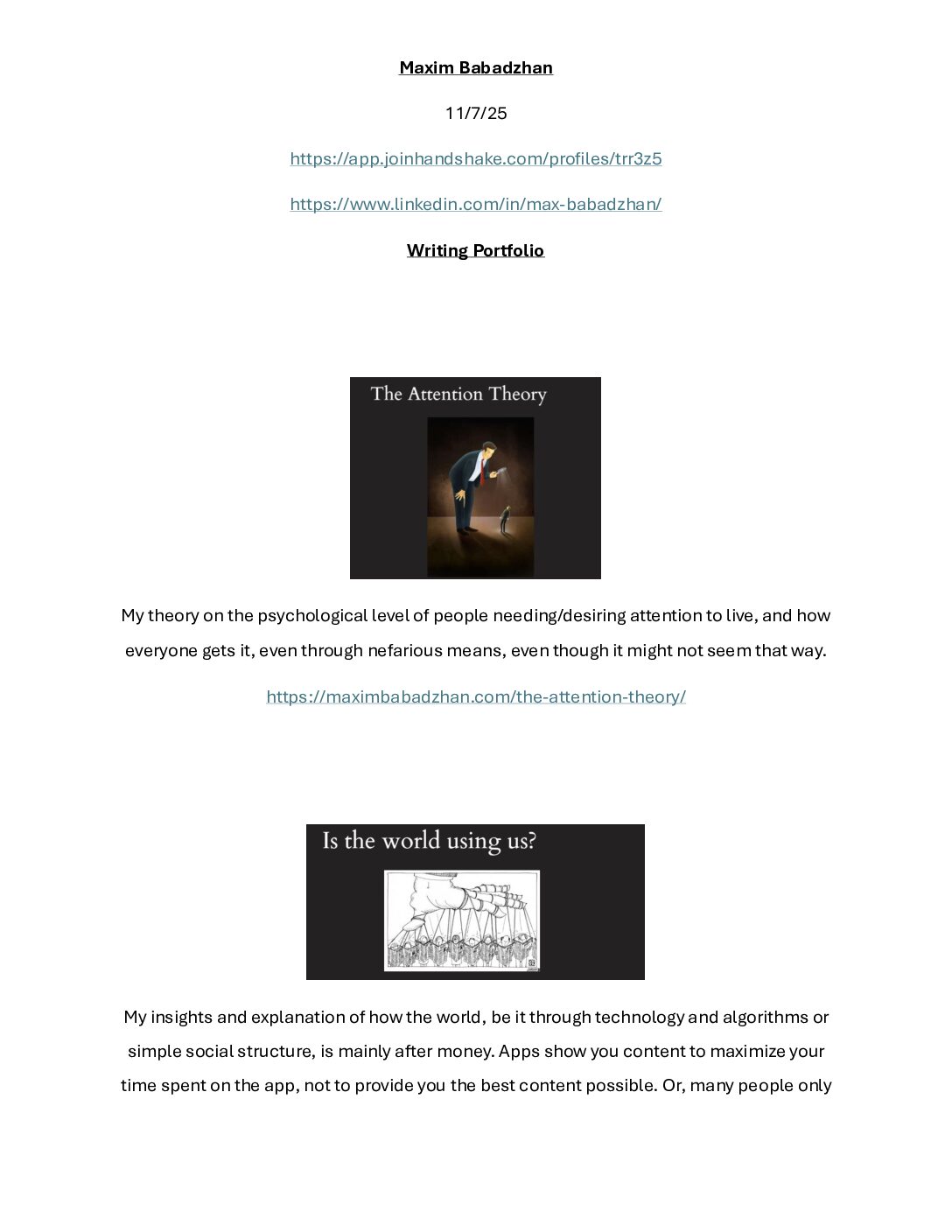 Writing Portfolio